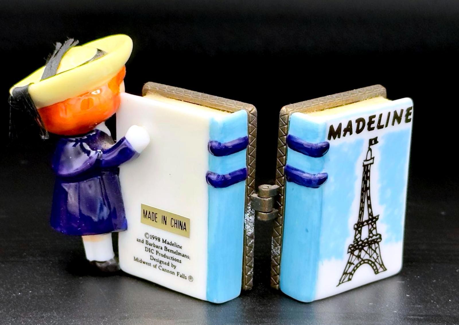 Paris Girl w Flower Book Trinket Box & Picture Frame Vintage Eiffel Tower Decor