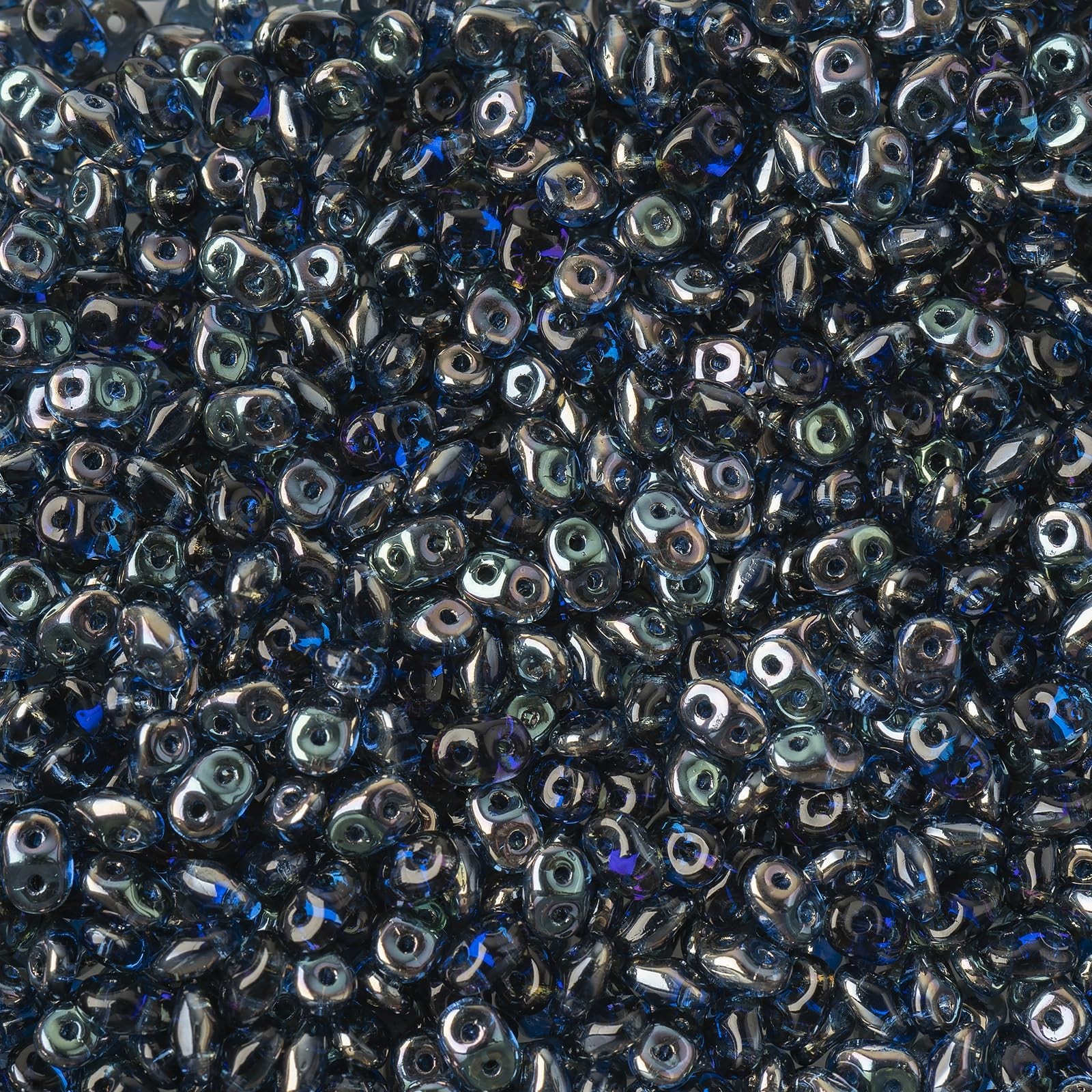 Matubo Czech Superduo 2-Hole Sapphire Celsian, 100g