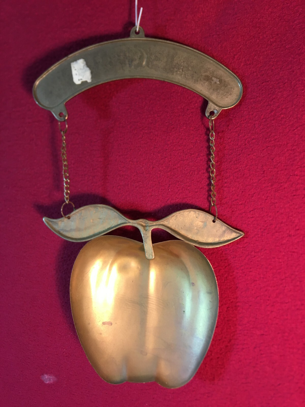 VTG Brass Sign Front Door Welcome and Apple