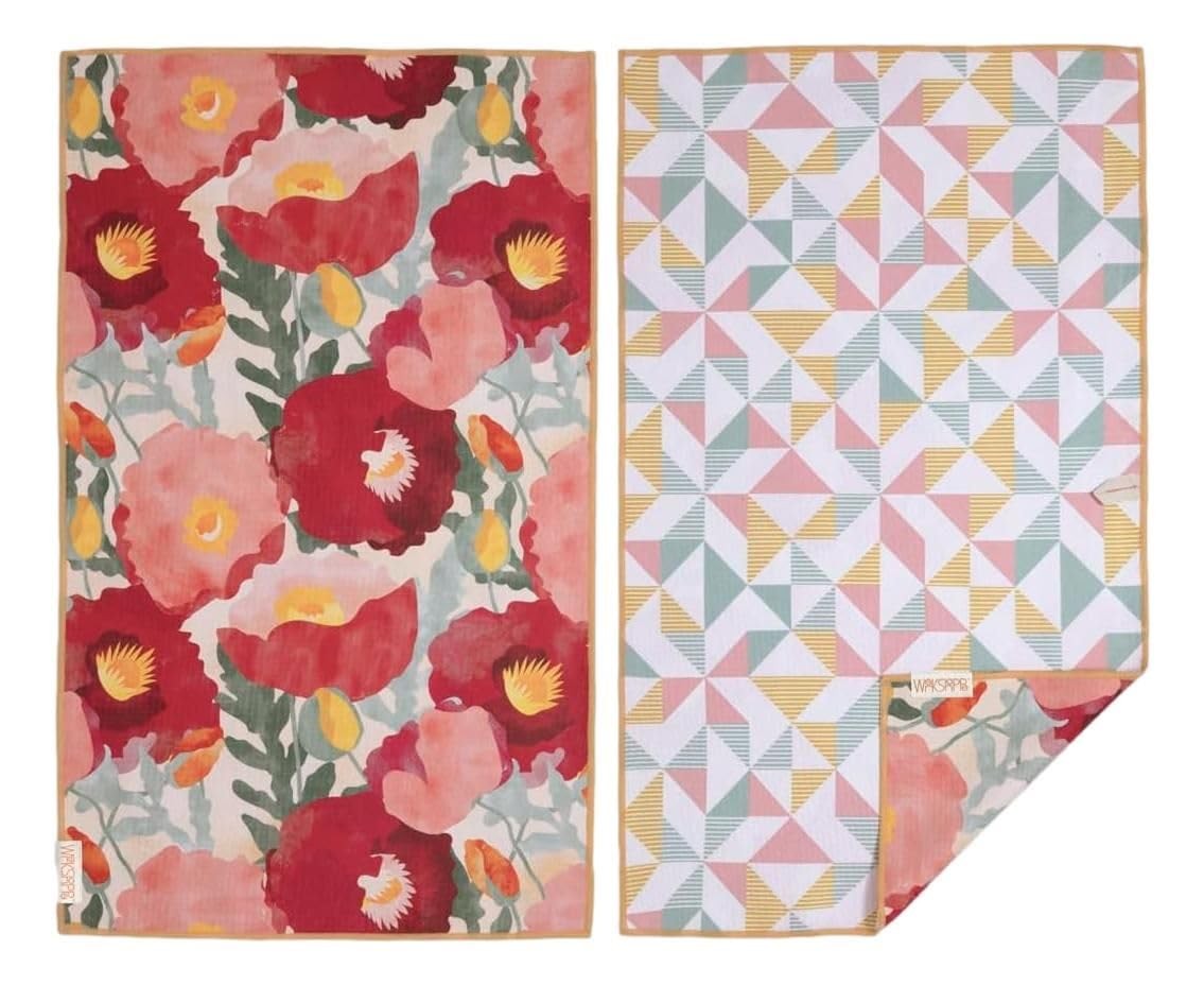 WerkShoppe Abstract Poppies Microfiber Towel