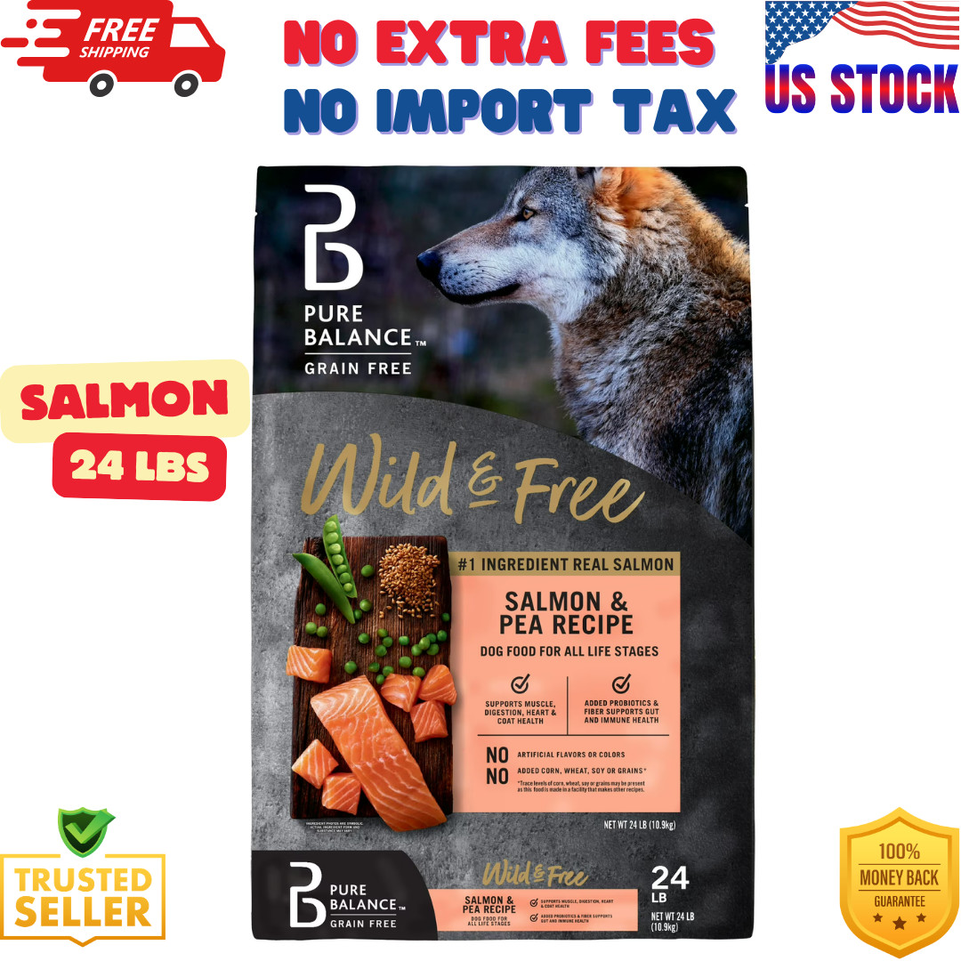 Pure Balance Wild & Free Grain-Free Salmon & Pea Recipe Dry Dog Food, 24 lbs