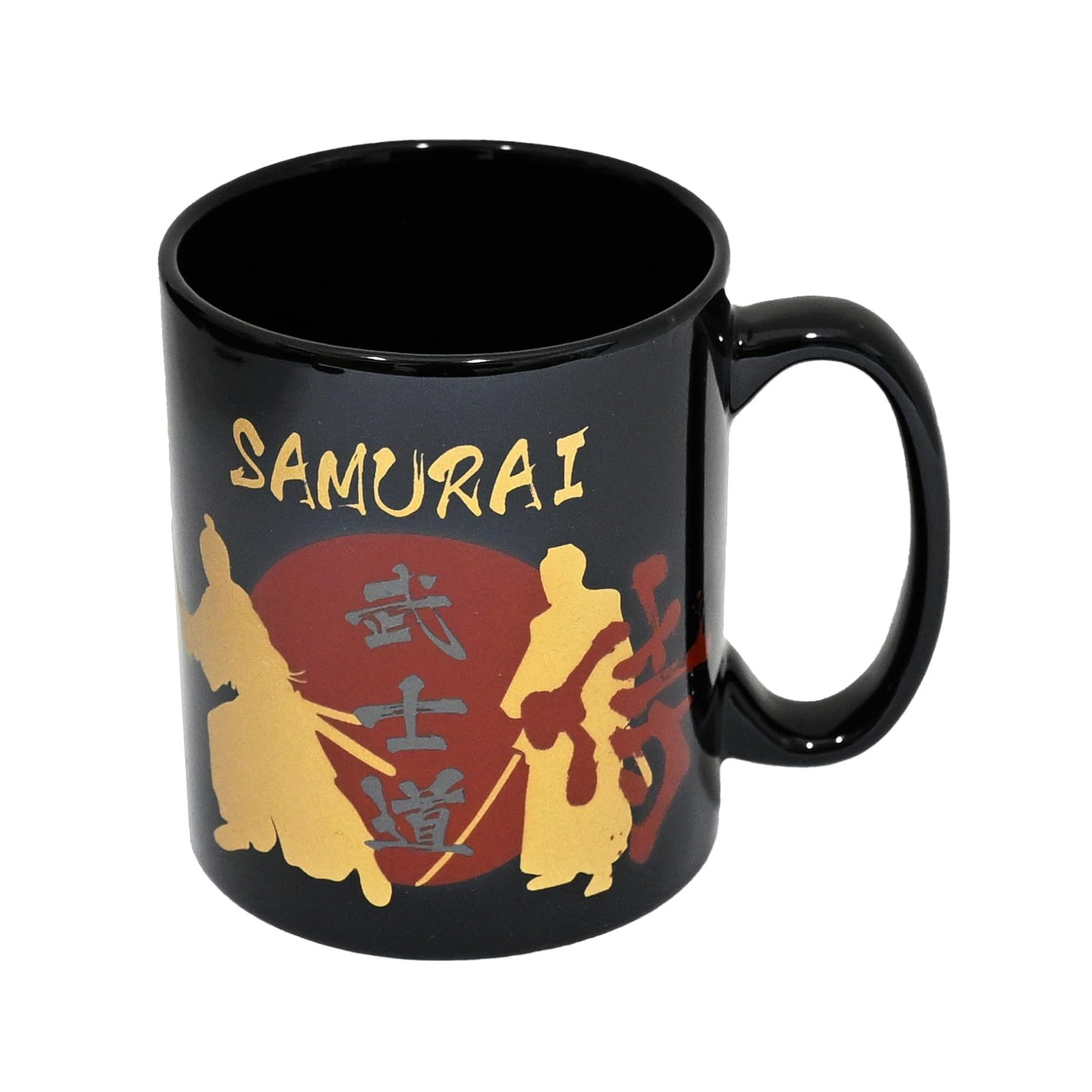 Urban Tokyo Minoware Ceramic Coffee Mug 11oz Japanese Black Samurai Full Wrap