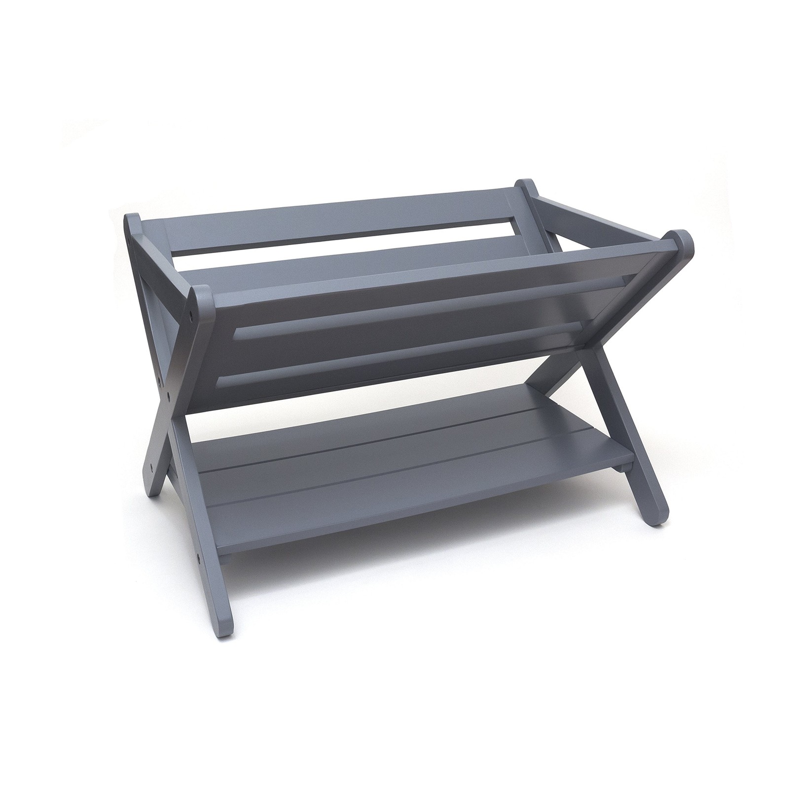 Lipper International 522G Kids’ Book Caddy with Shelf, Gray