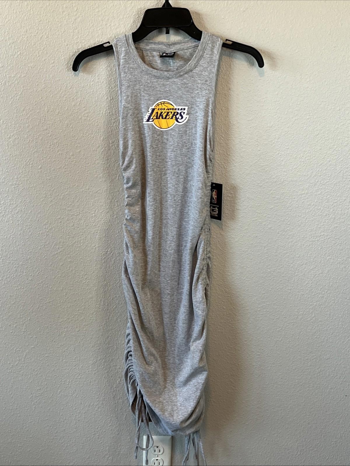 NBA Lakers Bodycon Tank Dress Gray Size Small