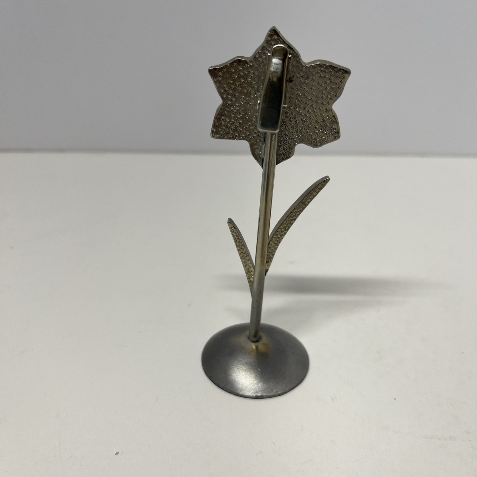 Pewter Desk Flower Decoration Memo Note Picture Photo Clip