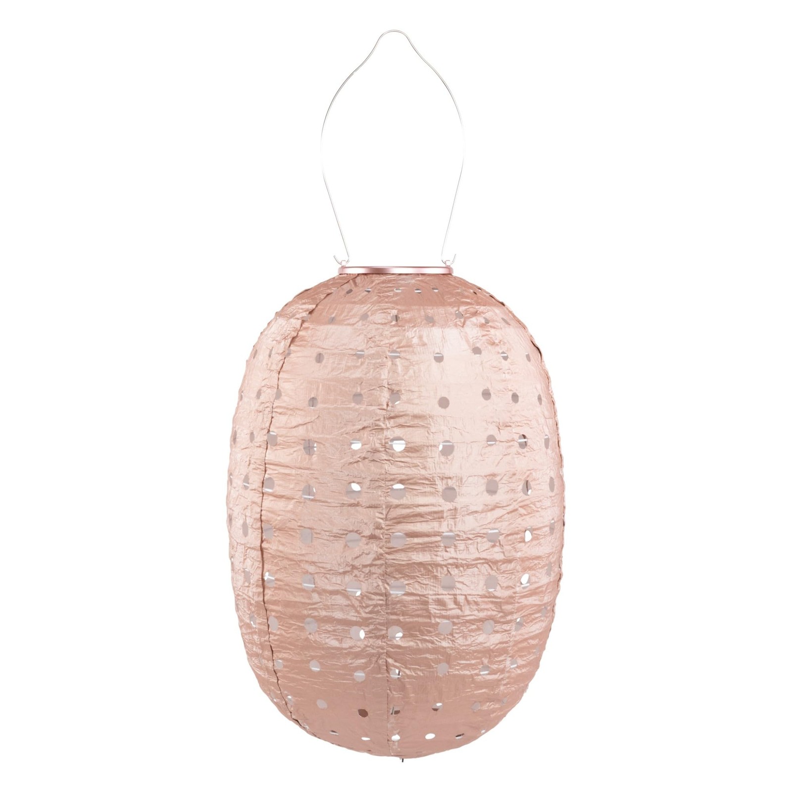 SOJI Stella Barrel Solar Lantern, 14″ Rose Outdoor Hanging LED Garden Light