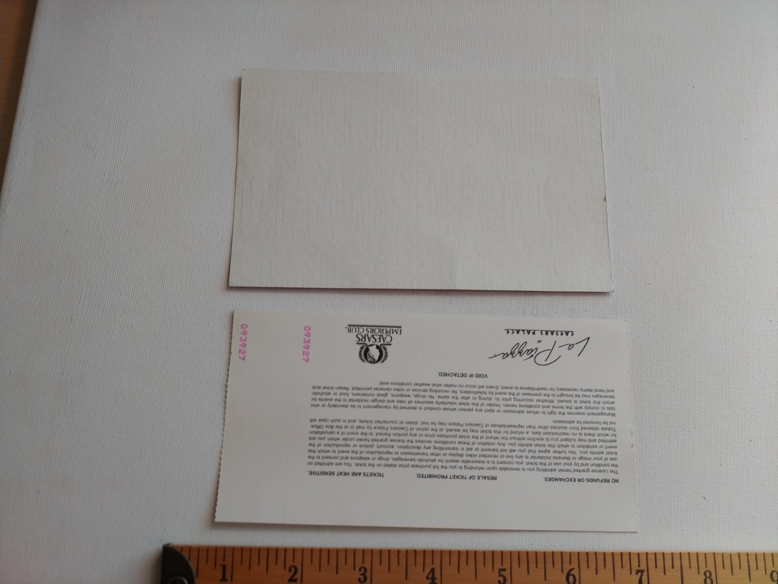* 1996 CELINE DION LAS VEGAS TICKET STUB BAND MUSIC TRANSAT BOARDING PASS *
