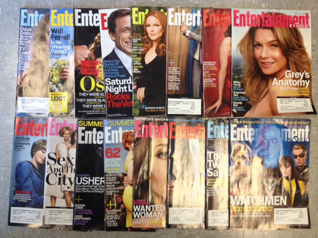 Lot Set of 15 Entertainment Weekly Magazines 2008 FAIR Condition Some Wear