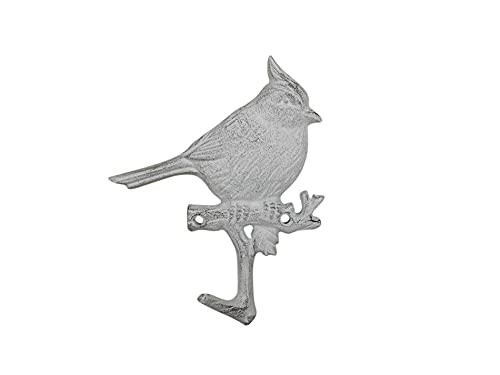 Handcrafted Nautical Decor Cardinal Wall Hook Whitewashed Cast Iron