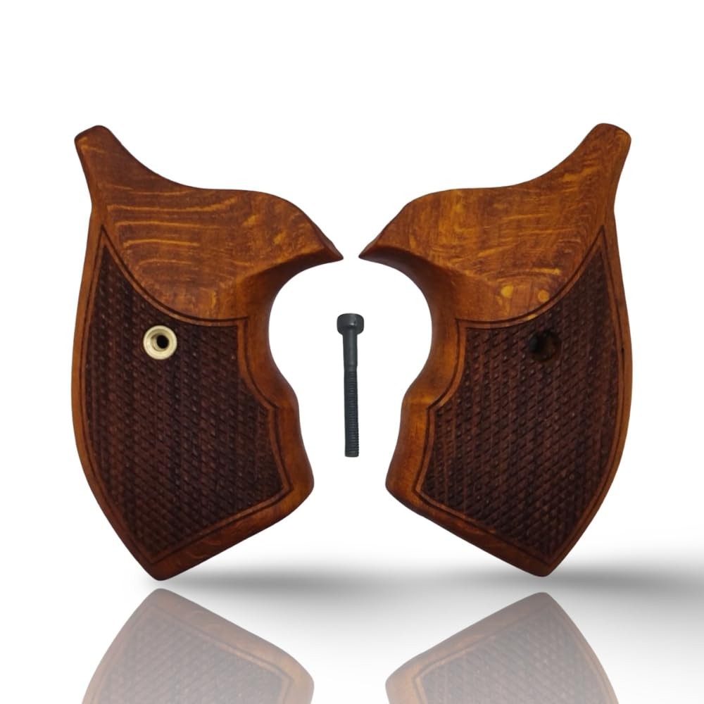 Zib Grips Revolver J Round Grips Real Wood 9mm Smith Wesson Pistol Grips