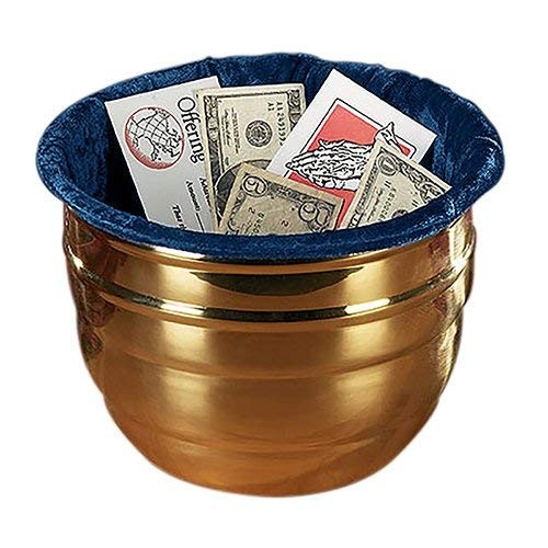Autom Large Offering Pot with Blue Liner Brass Brass