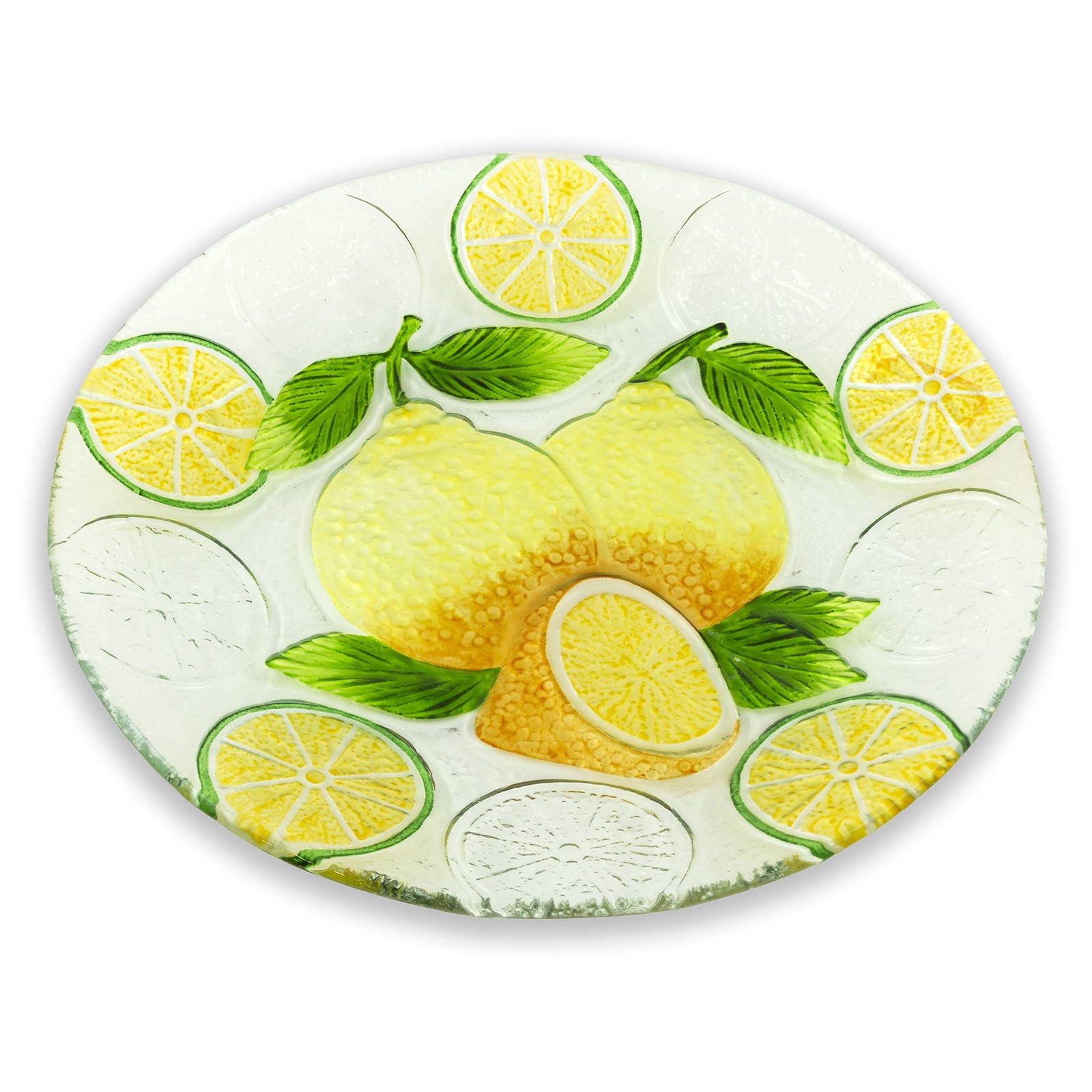 Boston International Glass Serving Plate, 12 x 10-Inches, Lemons