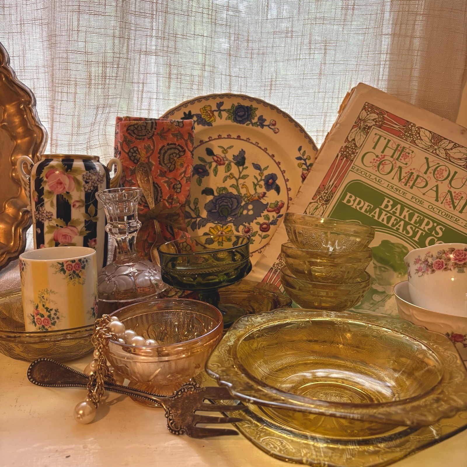 Vintage Estate Sale Mystery Box 5pc Mixed Lot Porcelain Glassware Jewelry Vtg
