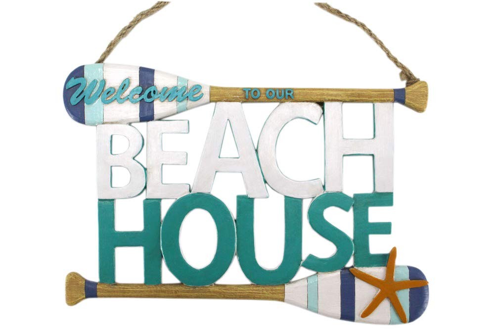 Comfy Hour Under The Sea Beach House Paddle Wall Plaque – Coastal Resin Decor