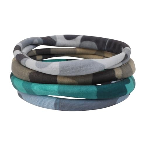 Bamboo Trading Camo Hair Tie, Muticolor, Set of 4