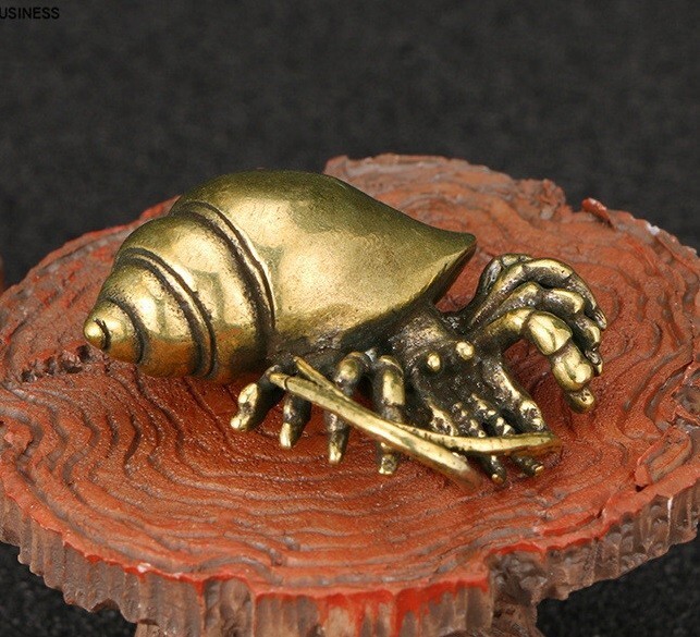 Brass Hermit Crab Hermit Crab Statue Small Sculpture Ornament Decoration Gift