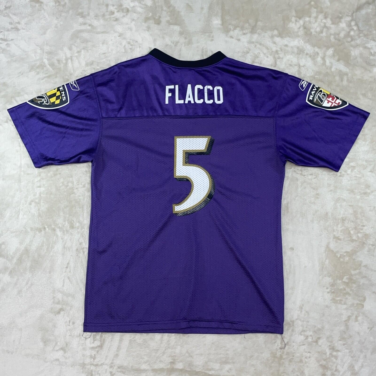Reebok NFL Baltimore Ravens Joe Flacco #5 Youth XL(18-20) Purple Jersey