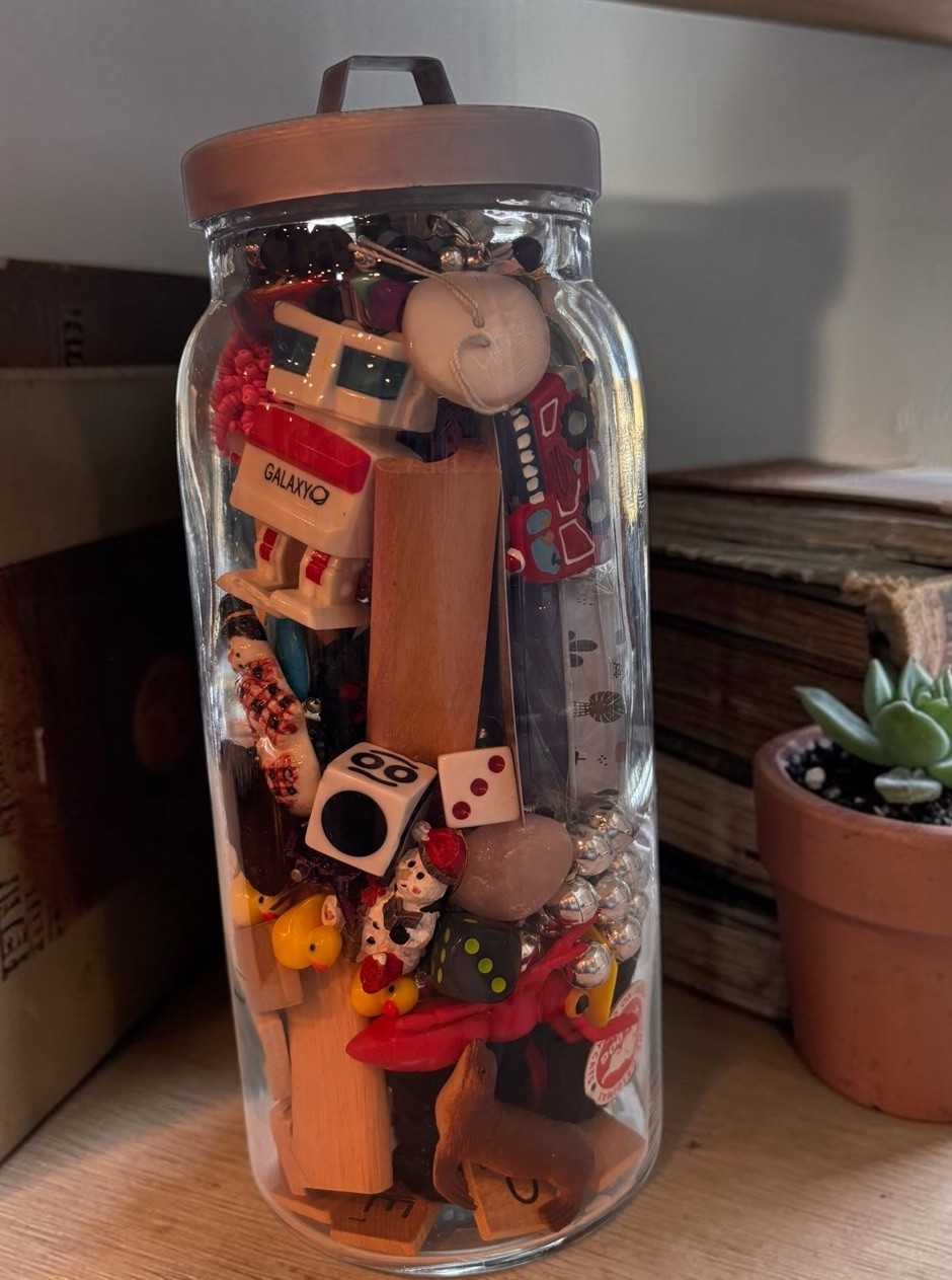 Junk Drawer Lot Miniatures Toys Trinkets Charms Dice Game Pieces Jewelry Pin Jar