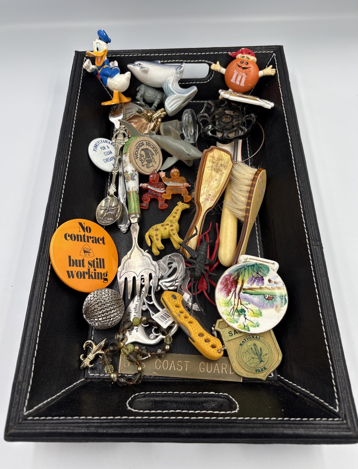 Vintage junk drawer lot items advertising Smalls Older As Shown Lot#90014
