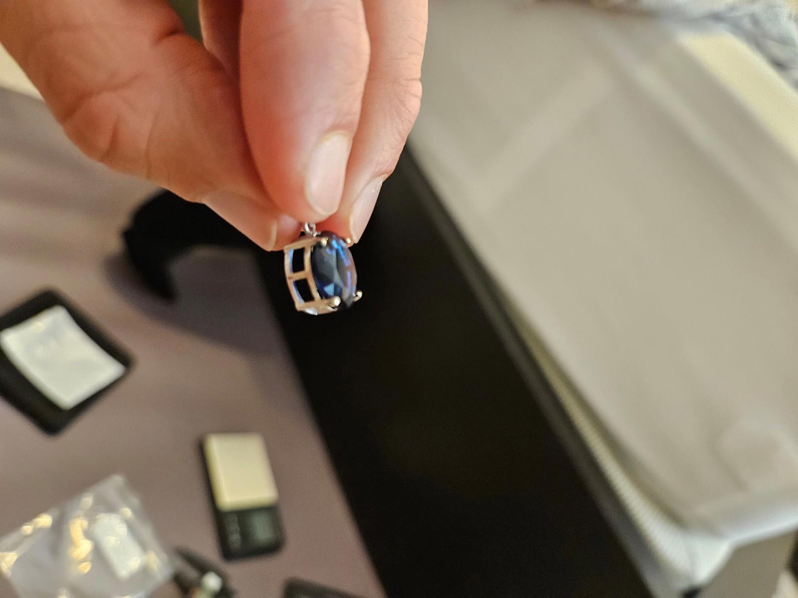 Sapphire Sterling Silver Pendant