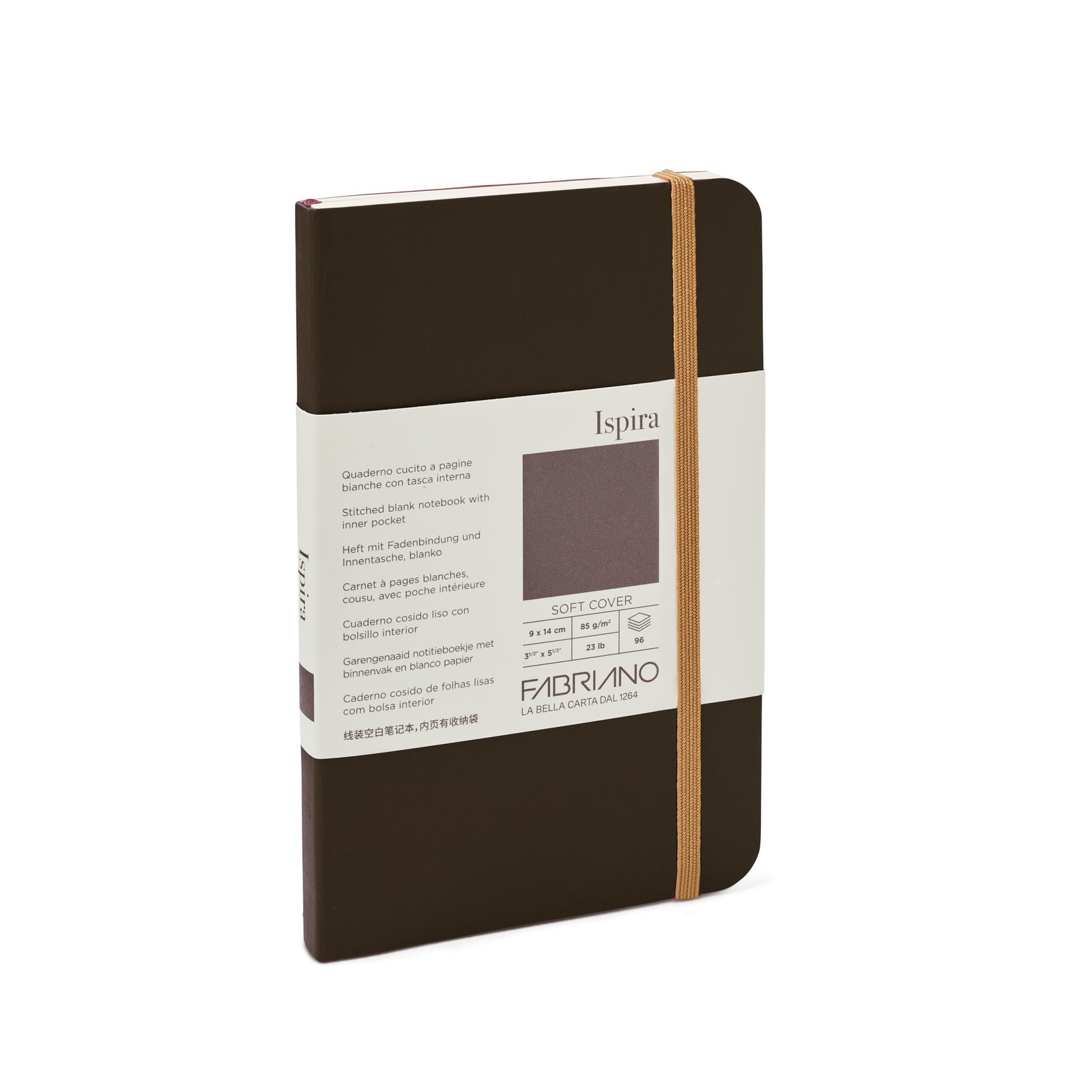 Fabriano Ispira Notebook 3.5×5.5in Blank Brown 96pg FSC Acid Free Pocket Paper