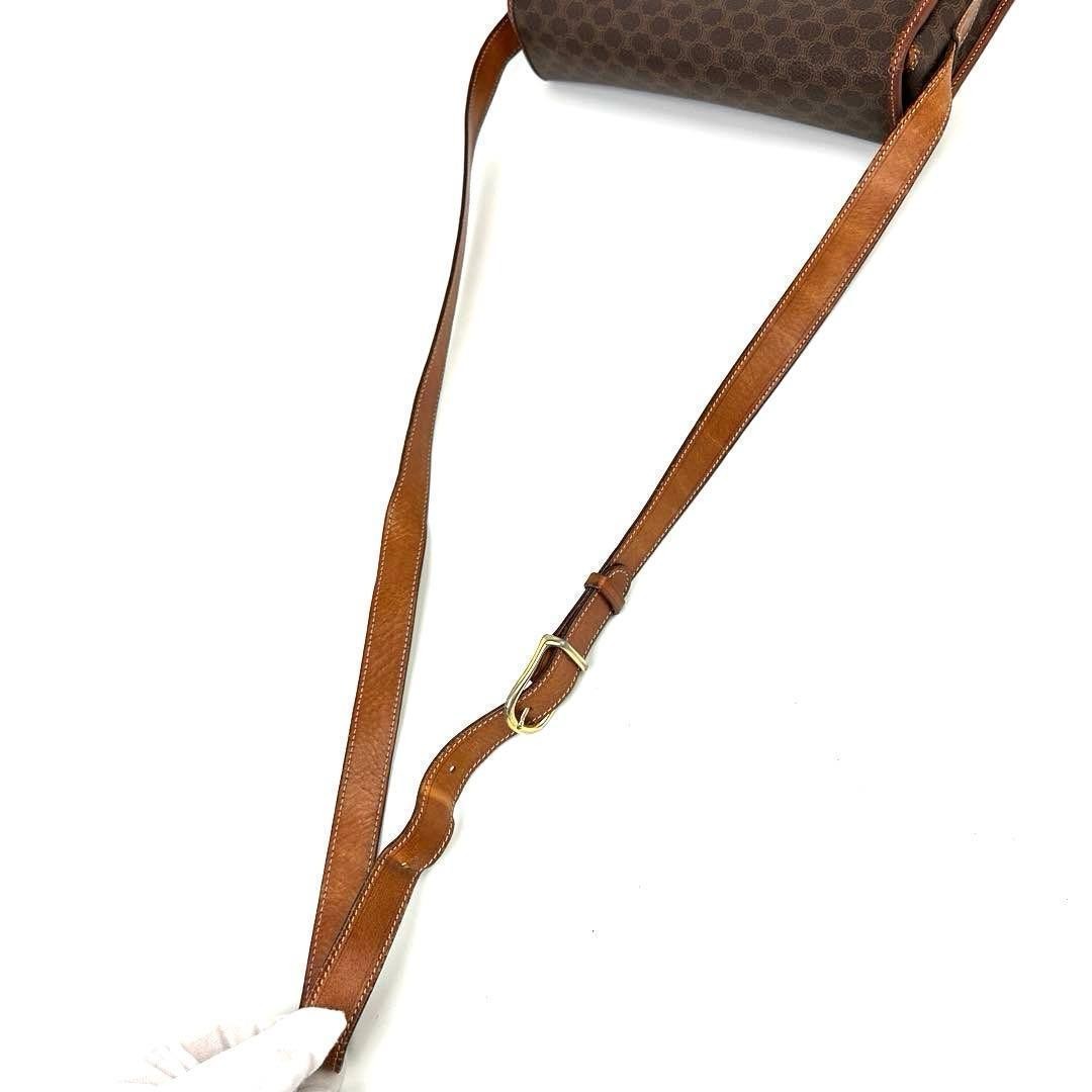 [Good Condition] Celine Macadam Shoulder Bag Gold Hardware Leather PVC Brown