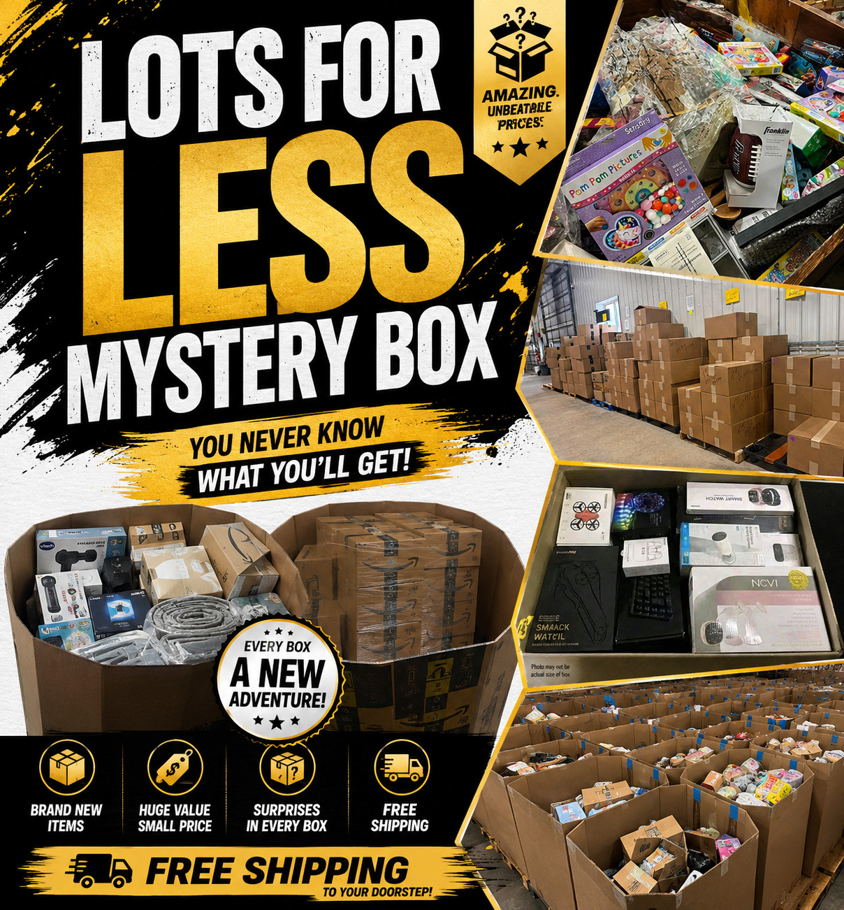 NEW Wholesale USA Liquidation Box – Assorted Retail Goods Bundle