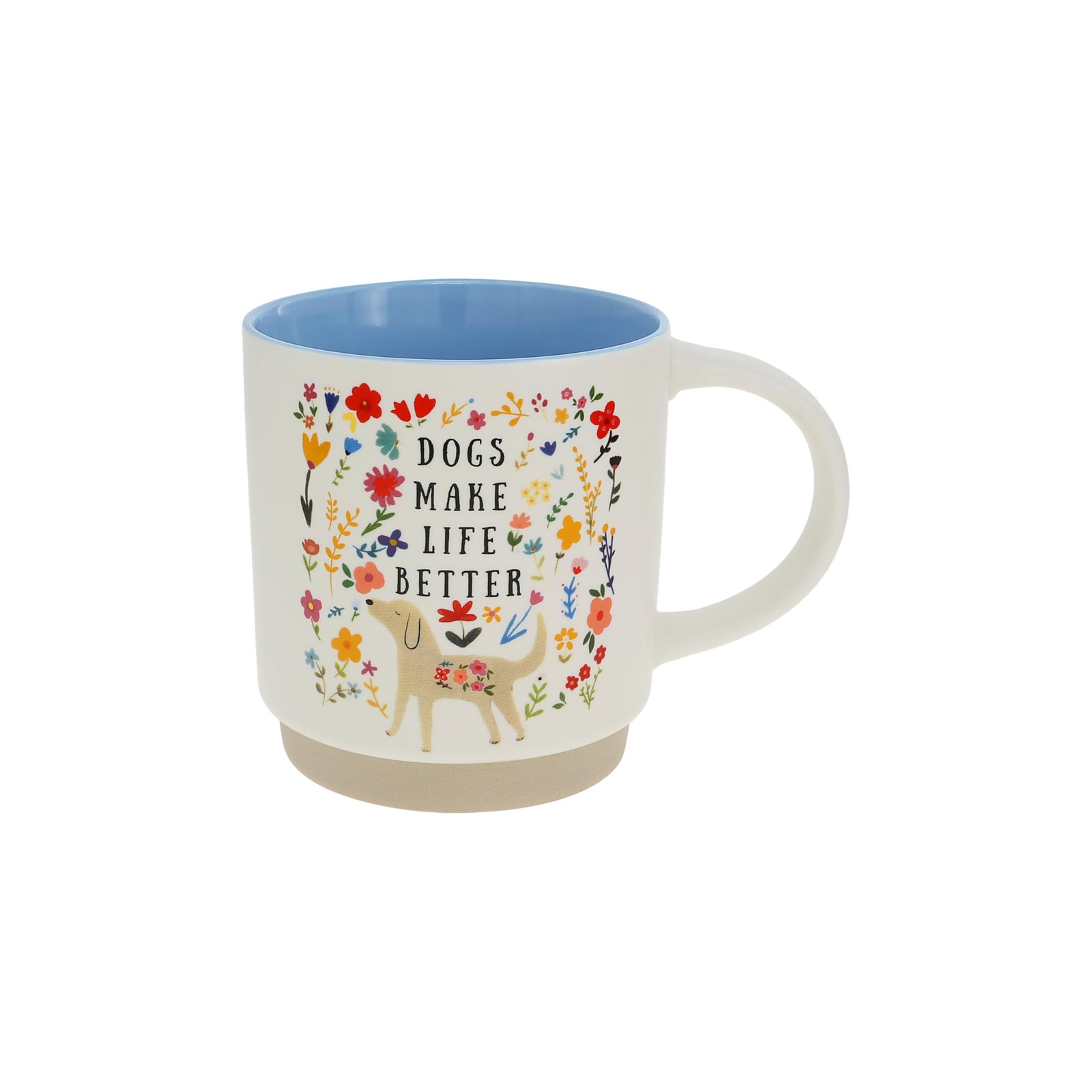 Pavilion Gift Company Dogs 18oz Mug Floral Dog Lover Coffee Tea Cup