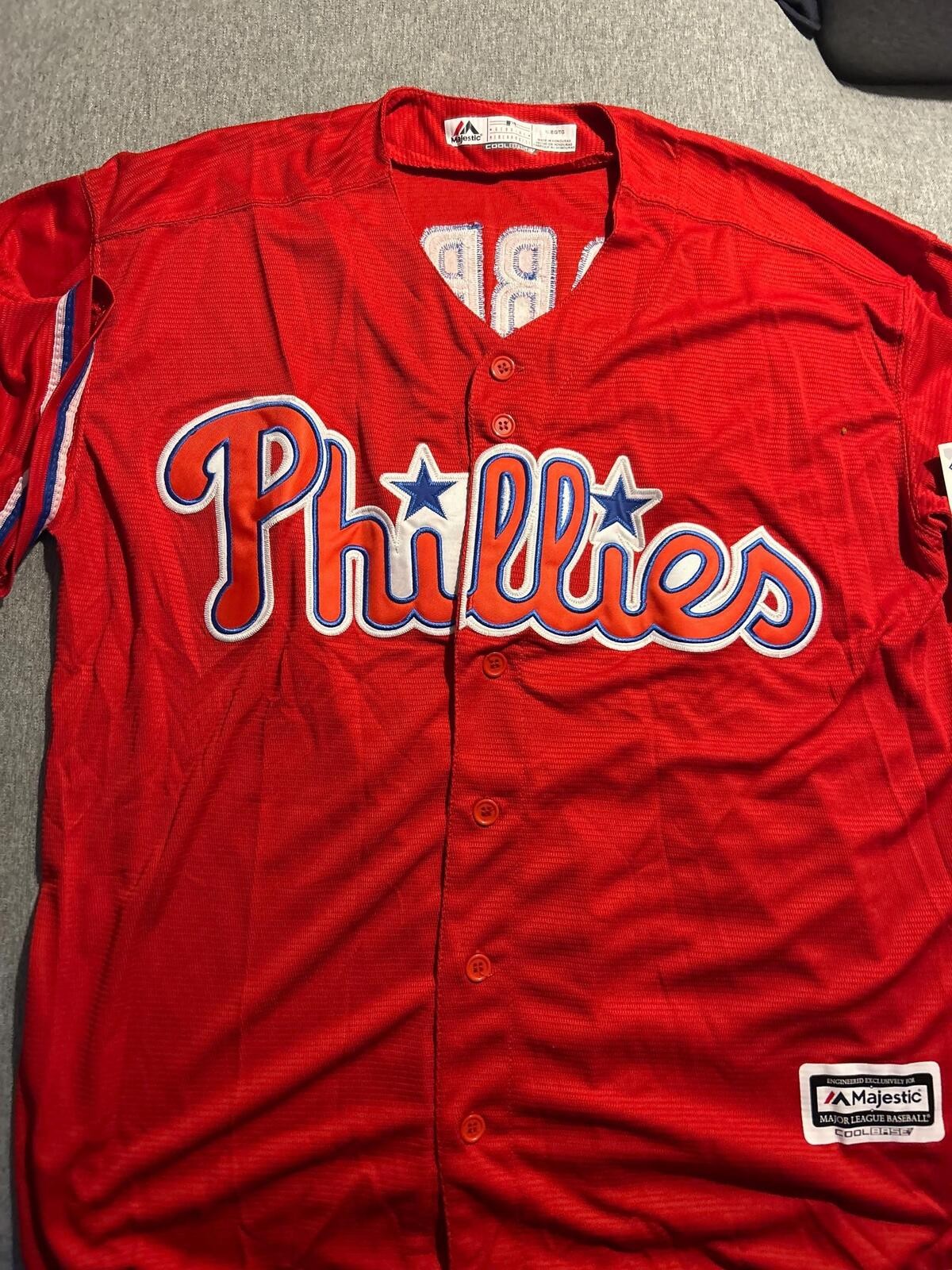 Bryce Harper Signed Autographed Phillies Majestic Baseball Jersey w/ GA COA