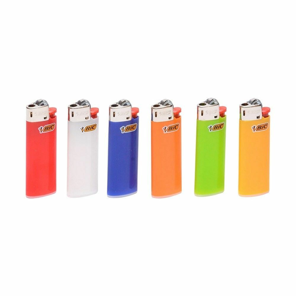 BIC Small Mini Solid – 10 Lighters – Long Last – Assorted Pink Blue Green Black