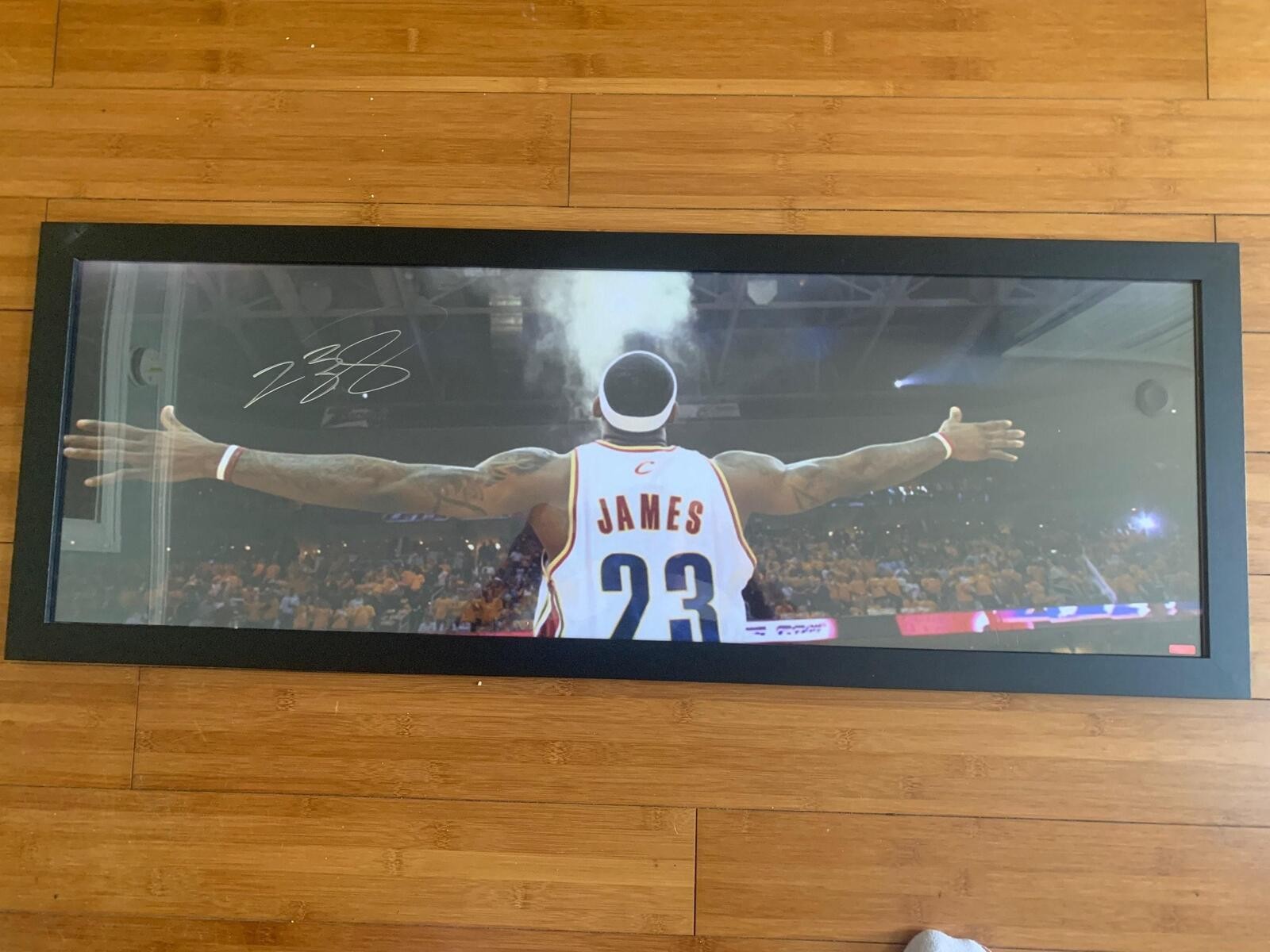Lebron James Signed Autograph Framed 12×36 Cleveland Cavilers Photo COA